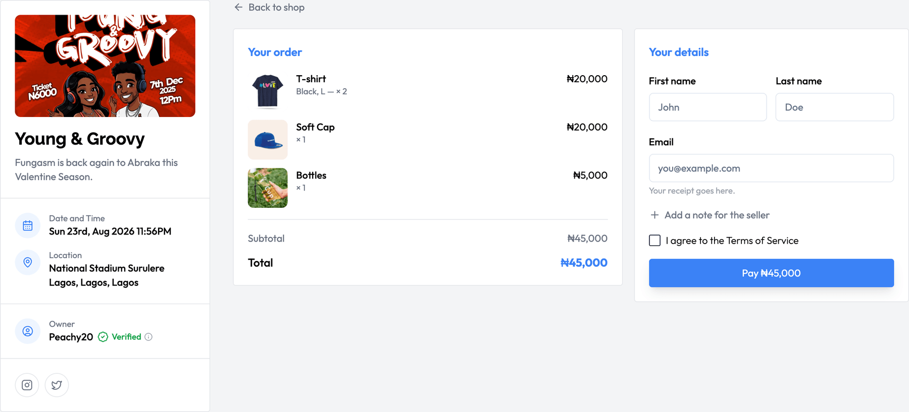One order, one payment